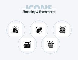 Shopping- und E-Commerce-Glyphen-Icon-Pack 5-Icon-Design. Internet. global. Geschäft. Einkaufen. Schild vektor