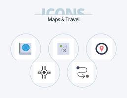 Karten und Reisen Flat Icon Pack 5 Icon Design. . GPS. vektor