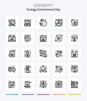 kreativ ekologi 25 översikt ikon packa sådan som strålning. eko. natur. dra. plugg vektor