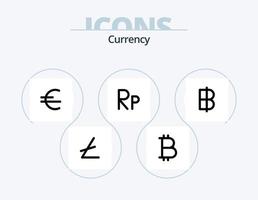 Währungslinie Icon Pack 5 Icon Design. isländisch. Währung. Costa. Krone. indonesisch vektor