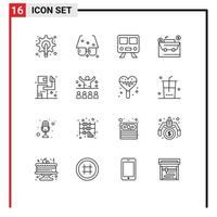 16 kreativ ikoner modern tecken och symboler av dollar budget Sol väska tunnelbana redigerbar vektor design element