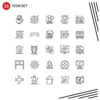 25 kreativ ikoner modern tecken och symboler av mapp kontrollera anställd volym av redigerbar vektor design element