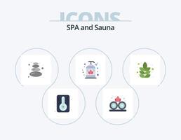 Sauna-Flachbild-Icon-Pack 5 Icon-Design. . Seife. vektor