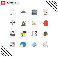 Stock Vector Icon Pack mit 16 Zeilen Zeichen und Symbolen für Redner Meinung Rauch Idee Gehirn editierbares Paket kreativer Vektordesign-Elemente