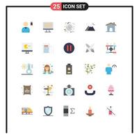 Stock Vector Icon Pack mit 25 Linienzeichen und Symbolen für Spiel Home Web Construction Travel editierbare Vektordesign-Elemente