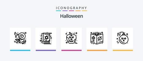 Halloween Line 5 Icon Pack inklusive Halloween. Spukhaus. Wolf. verfolgt. gruselig. kreatives Symboldesign vektor