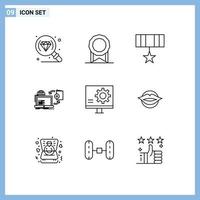 9 kreativ ikoner modern tecken och symboler av utveckling insekt bricka publishing spel redigerbar vektor design element