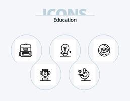 Bildungslinie Icon Pack 5 Icon Design. . Ausbildung. Abschluss. Buch. Ausbildung vektor