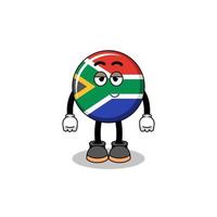 südafrika-flaggen-karikaturpaar mit schüchterner pose vektor