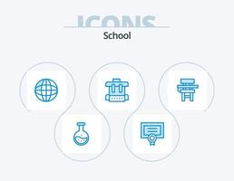 Schule blau Icon Pack 5 Icon Design. Klasse. Schule. Diplom. Ausbildung. Ausbildung vektor