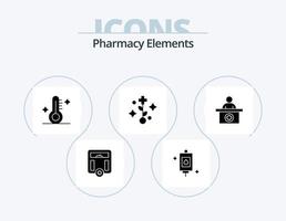 apotek element glyf ikon packa 5 ikon design. sjukvård . perfusion . väder. temperatur vektor