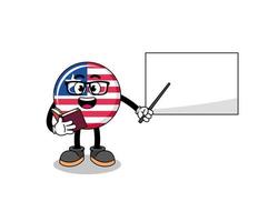 maskottchenkarikatur des liberia-flaggenlehrers vektor