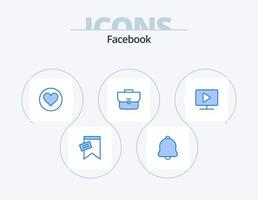 Facebook Blue Icon Pack 5 Icon-Design. Computer. Arbeitstasche. Liebe. Koffer. Tasche vektor