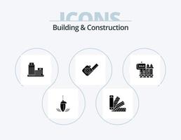 Bau- und Konstruktions-Glyphen-Icon-Pack 5-Icon-Design. Werkzeug. Messung. Muster. messen. Wohnung vektor