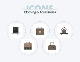 Kläder och Tillbehör platt ikon packa 5 ikon design. . . hipster. bagage. resväska vektor