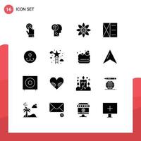 16 solides Glyphenpaket der Benutzeroberfläche mit modernen Zeichen und Symbolen von Decoy Man Mind Fashion Science editierbare Vektordesign-Elemente vektor