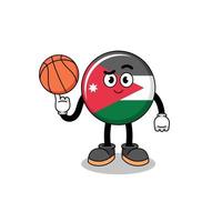 jordanien-flaggenillustration als basketballspieler vektor