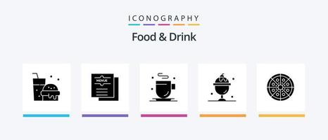 Glyphen-5-Icon-Pack für Essen und Trinken, einschließlich . Sommer. Restaurant. Eis. kreatives Ikonendesign vektor