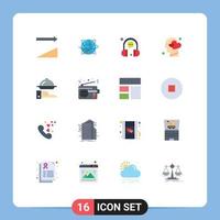 16 flaches Farbkonzept für mobile Websites und Apps Kopf Emotionen Ressourcen repräsentative kundenbearbeitbare Packung kreativer Vektordesign-Elemente vektor