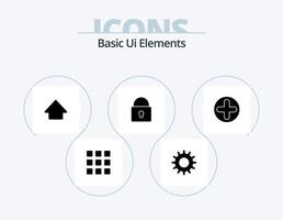 grundlegende ui-elemente glyph icon pack 5 symboldesign. medizinisch. Zeichen. hoch. Plus. gesperrt vektor