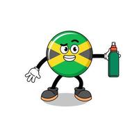 jamaica flagga illustration tecknad serie innehav mygga frånstötande vektor