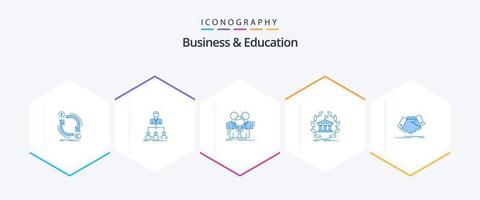 Business und Bildung 25 blaue Icon-Packs, einschließlich Online. Bank. Gruppe. Gruppe. Geschäft vektor