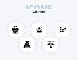 valentine glyf ikon packa 5 ikon design. kärlek. alla hjärtans dag. dag. alla hjärtans dag. kärlek vektor