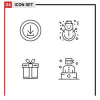 4 kreativ ikoner modern tecken och symboler av appar pepparkaka Lagra högtider låda redigerbar vektor design element