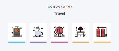Travel Line gefüllt 5 Icon Pack inklusive Navigation. GPS. Himmel. App. entspannen. kreatives Symboldesign vektor