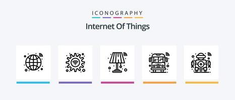 Internet der Dinge Linie 5 Icon Pack inklusive Gerät. Einkaufen. Transport. Einzelhandel. W-lan. kreatives Symboldesign vektor