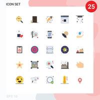 uppsättning av 25 modern ui ikoner symboler tecken för ger korkskruv brand arbete hemsida sida redigerbar vektor design element