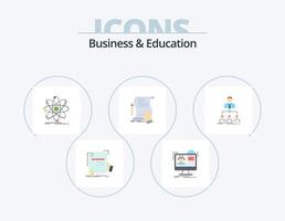 Geschäft und Bildung flach Icon Pack 5 Icon Design. Papier. Vertrag. online. nuklear. Chemie vektor