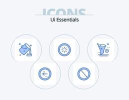 ui Essentials blaues Icon Pack 5 Icon Design. Verbindung. Puffer. Müll. malen. Farbe vektor