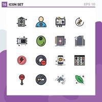 Stock Vector Icon Pack mit 16 Linienzeichen und Symbolen für Wasser Joint Pay Puzzle wiederholen editierbare kreative Vektordesign-Elemente