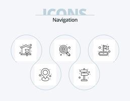 navigering linje ikon packa 5 ikon design. konst. meddelande. stift. plats. stift vektor