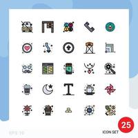 25 kreativ ikoner modern tecken och symboler av mål telefon interiör Kontakt utskrift redigerbar vektor design element