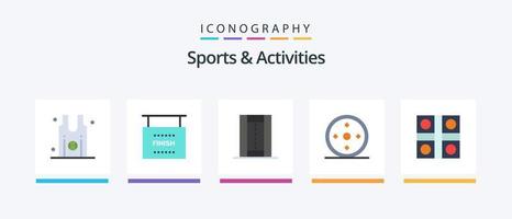 sporter och aktiviteter platt 5 ikon packa Inklusive spel. sporter. aktiviteter. sport. rekreation. kreativ ikoner design vektor