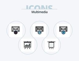 Multimedia-Linie gefüllt Icon Pack 5 Icon-Design. . erhalten. vektor