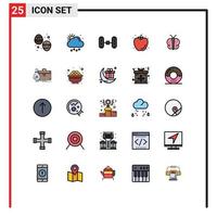 25 kreativ ikoner modern tecken och symboler av påsk djur- hjul inriktning sommar frukt redigerbar vektor design element