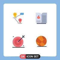 modern uppsättning av 4 platt ikoner och symboler sådan som gps seo bok äpple media Gym redigerbar vektor design element
