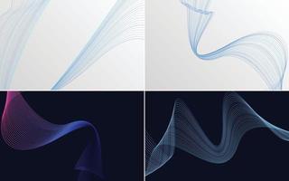 Wave Curve Abstract Vector Background Pack für einen modernen und professionellen Look
