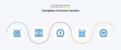 komplett allmänning version blå 5 ikon packa Inklusive handla. e-handel. möbel. vagn. pris vektor