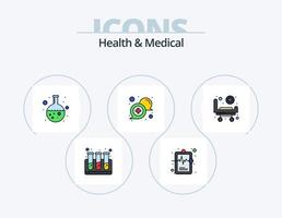 hälsa och medicinsk linje fylld ikon packa 5 ikon design. vikt. förvaltning. medicinsk elektronik. kirurgisk. drift vektor