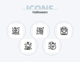 Halloween-Line-Icon-Pack 5 Icon-Design. Halloween. Zombie. Halloween. Krug. Auge vektor