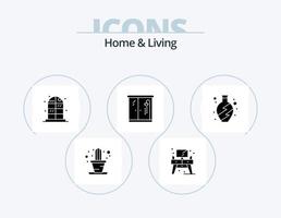 Haus und Leben Glyphen-Icon-Pack 5 Icon-Design. . Vase. Leben. Leben. Badezimmer vektor