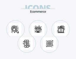 E-Commerce-Linie Icon Pack 5 Icon-Design. E-Commerce. Einkaufen. Planke. Prämie. E-Commerce vektor