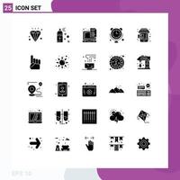 Stock Vector Icon Pack mit 25 Zeilen Zeichen und Symbolen für Black Friday Internet der Dinge Dokumentverbindungen Uhr editierbare Vektordesign-Elemente