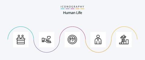 Human Line 5 Icon Pack inklusive Mitarbeiter. Benutzer. menschlich. Menschen. menschlich vektor