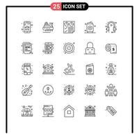 Stock Vector Icon Pack mit 25 Zeilenzeichen und Symbolen für Kundengetränkedaten können zwei bearbeitbare Vektordesignelemente sein