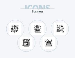 Business-Line-Icon-Pack 5 Icon-Design. jährlich. Finanzierung. Vermögenswerte. Spende. Schutz vektor